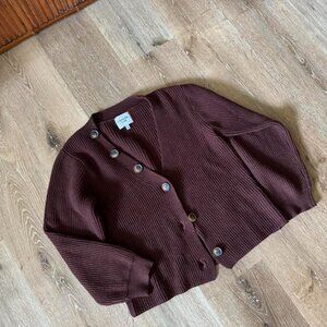Chriselle Lim Brown Cleo Button‎ Detail Cardigan Size XS
